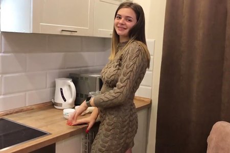 Booted cutie lent her neighbor sugar and willingly let her plump pussy be fucked.